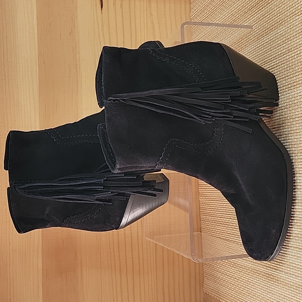 Sam Edelman Louie Suede Fringe Boots sz6
